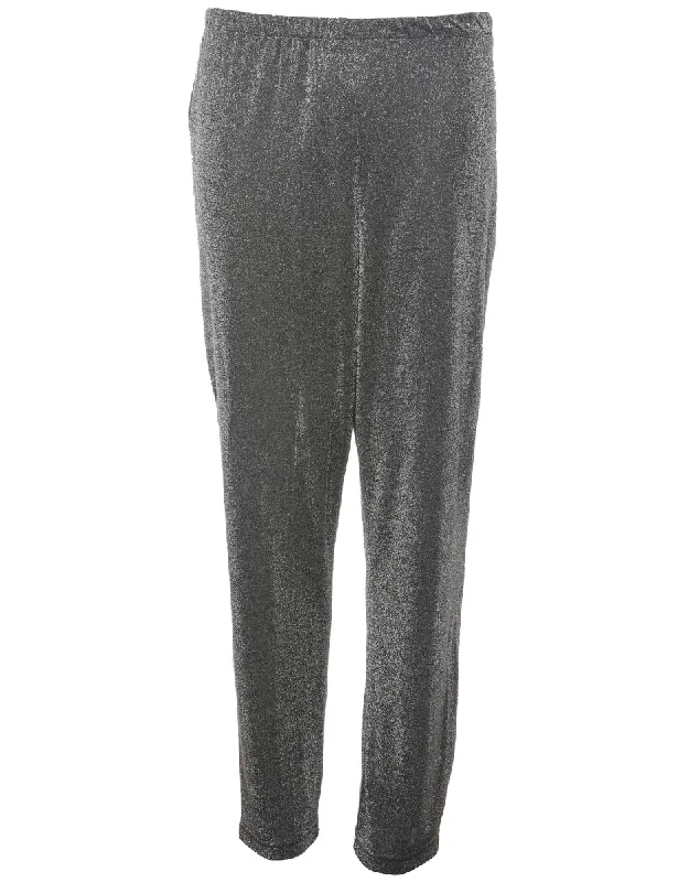 Lurex Thread Pattern Trousers - W26 L30 Trousers Designer Luxury