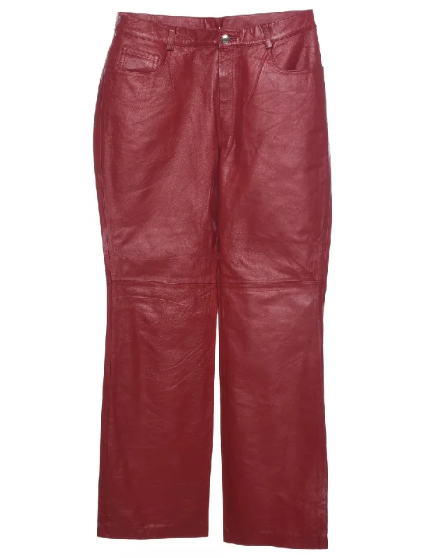 Maroon Leather Trousers - W30 L29 Trousers Review Highly