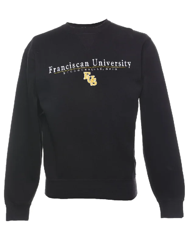 Franciscan University Embroidered Sweatshirt - XS Hoodie with Monochrome Minimalist Simple