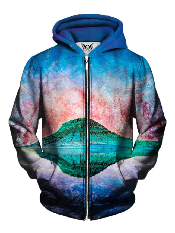 Alien Rockies Zip-Up Hoodie Hoodie with Side Slits Relaxed Casual