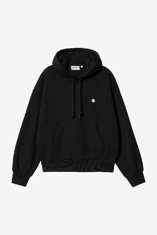 W' Hooded Casey Sweatshirt Hoodie with Hem Frayed Vintage Worn