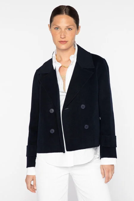 Kinross Cashmere Short Trench Coat Elasticated Drawstring Belted
