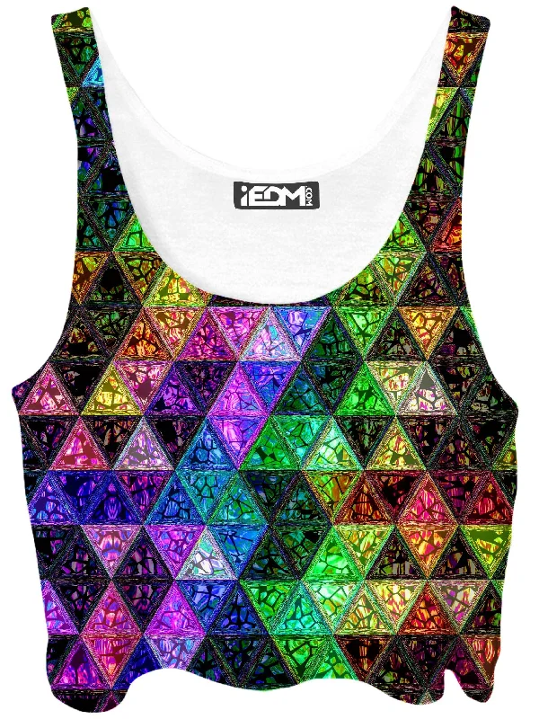 Gem Setter Crop Top Hooded Caped Shawl Collar