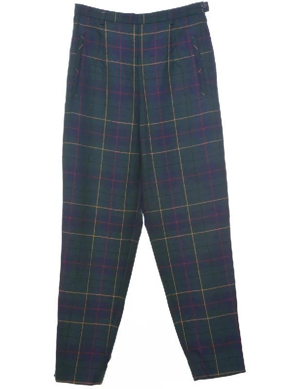 Wool Pendleton Checked Pattern Trousers - W26 L27 Trousers Fall Fleece