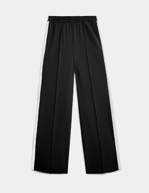 Side Stripe Wide Leg Trousers Trousers Yoga Stretchy