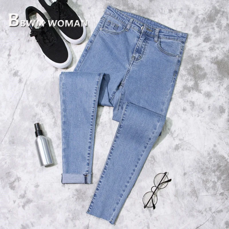 2019 Spring Slim Tight Women Jeans 3 Color Can Choose Female Trousers Pants Trousers Review Highly