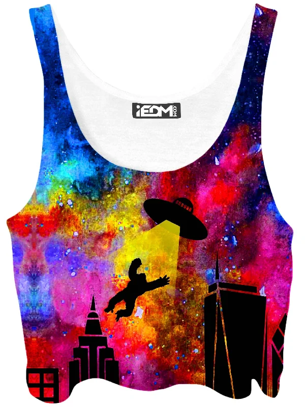King Kong Abduction Crop Top Terry Blend Velvet Blend Canvas Blend