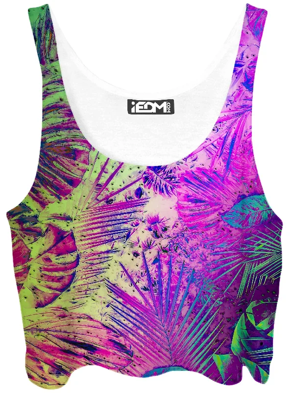 Junglist Holo Crop Top Spandex Blend Rayon Blend Denim Blend