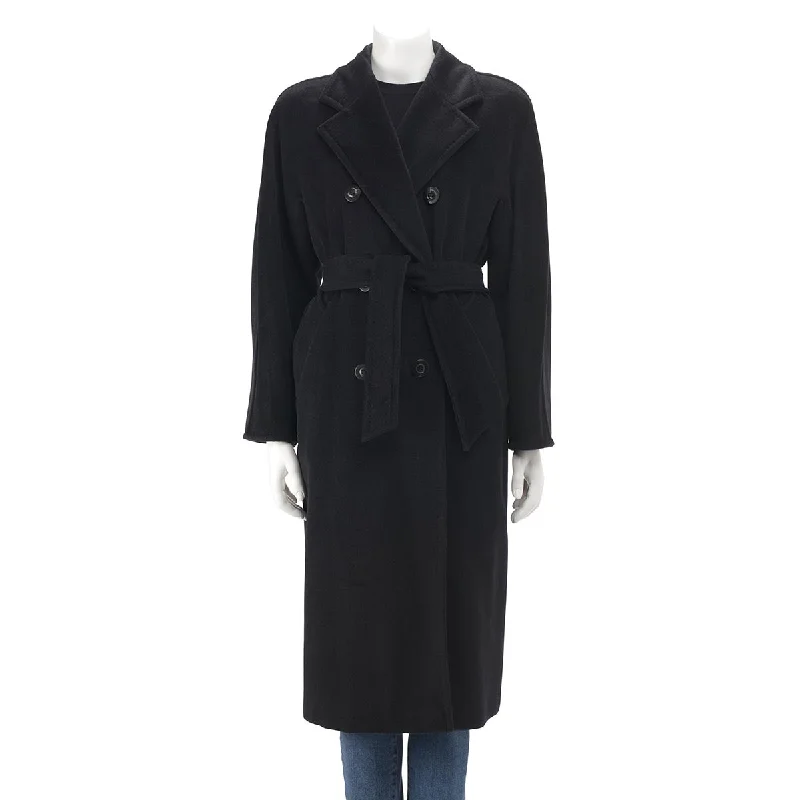 Max Mara Black Wool Blend 101801 Icon D.B. Coat IT 36 Collared Crew Neck Turtle Neck Max Mara Black Wool Blend 101801 Icon D.B. Coat IT 36 Collared Crew Neck Turtle Neck
