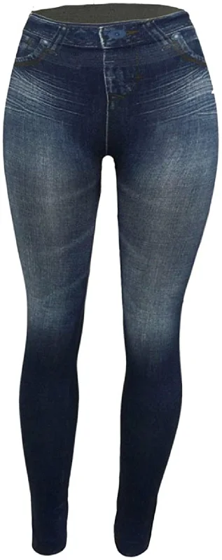 CLOYA Women's Denim Print Fake Jeans Seamless Fleece Lined Leggings, Full Length Fashionable Solid Color Tights CLOYA Women's Denim Print Fake Jeans Seamless Fleece Lined Leggings, Full Length Fashionable Solid Color Tights