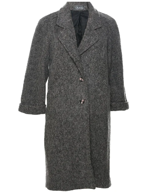 Single Breasted Wool Coat - M Jersey Tulle Batik