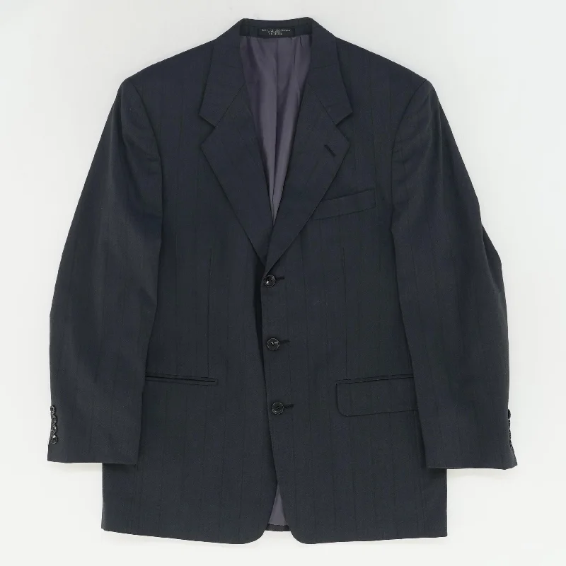 Charcoal Solid Sport Coat Cuffed Rolled Raglan