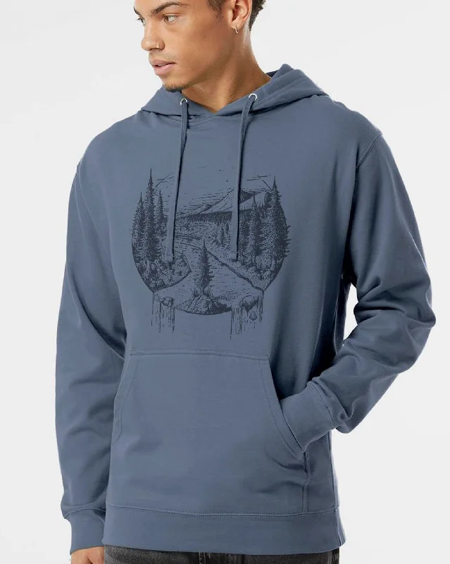 River & Pines Hoodie Hoodie with Hem Lace Feminine Delicate