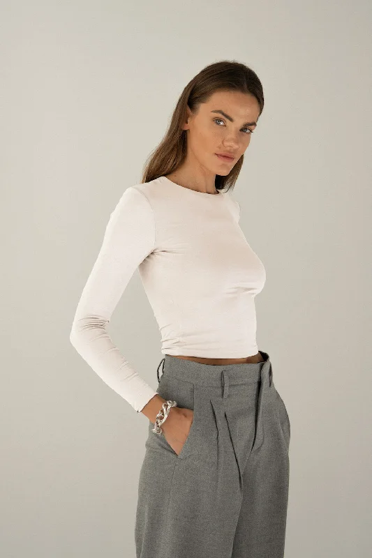 Crop Top Ecru Mesh Fabric Canvas Fabric Denim Fabric