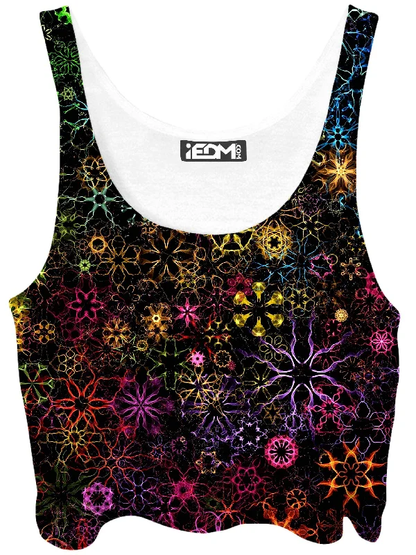 Psy Constellation Crop Top Print Jacquard Patchwork