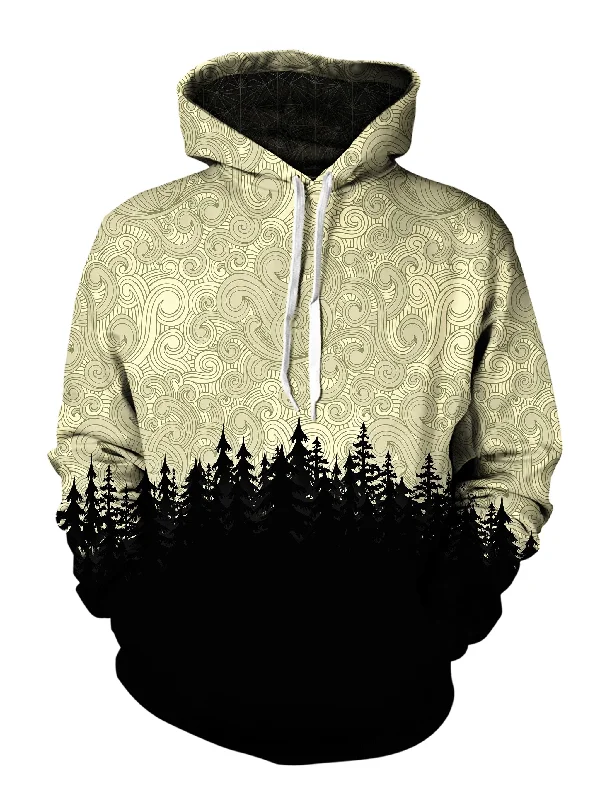 Pastel Treeline Pullover Hoodie Hoodie with Applique Textured Unique
