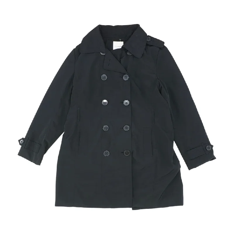 Black Solid Rain Coat Fleece Down Feather