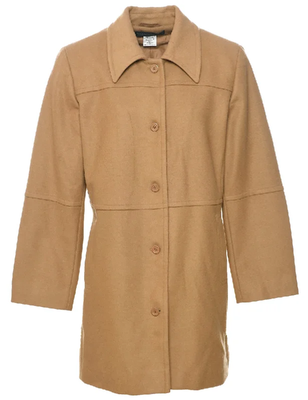 Single Breasted Wool Coat - L Suede Jacket Faux Fur Jacket Puffer Jacket