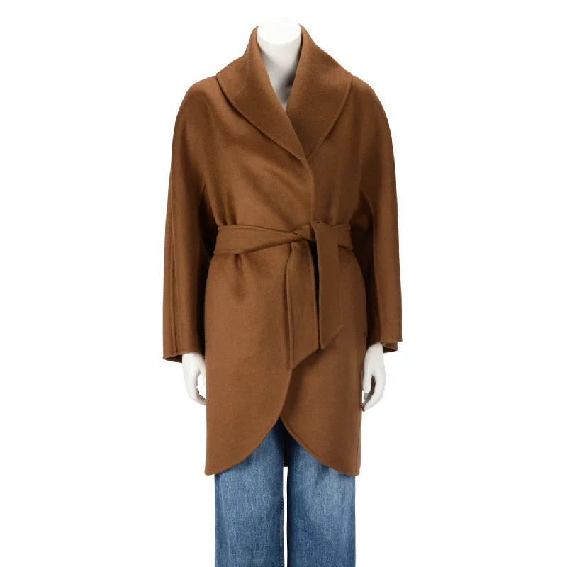 Max Mara Caramel Cashmere Belted Coat IT 36 Kimono Robe Cloak
