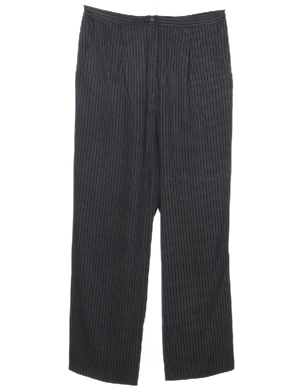 Striped Black Trousers - W33 L31 Trousers fashionable trendy