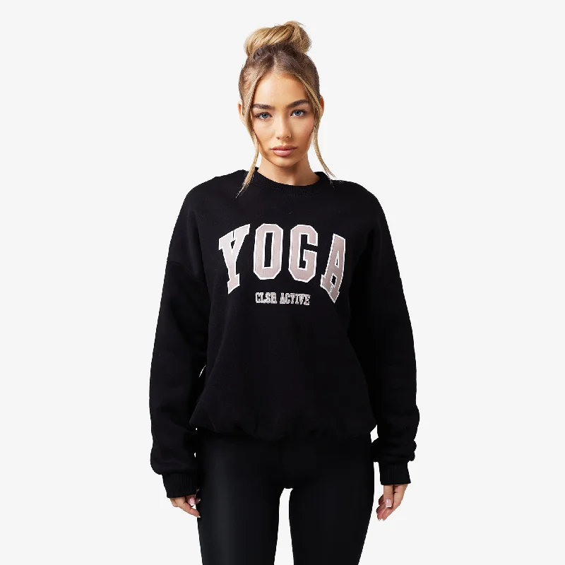 Yoga Sweatshirt | Black Hoodie with Magnetic Closure Innovative Modern