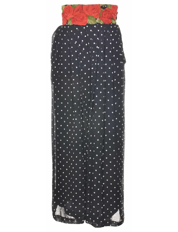Polka Dots Printed Trousers - W28 L27 Trousers chic fashionable