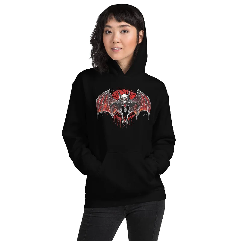 Blood Moon Demon Vampire Bat Halloween Pullover Hoodie Sweatshirt Polo Neck Sweater