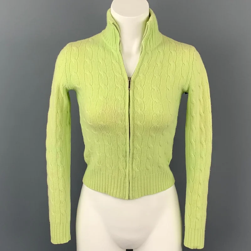 RALPH LAUREN Black Label Size S Chartreuse Cashmere Pullover Soft Wool Sweater