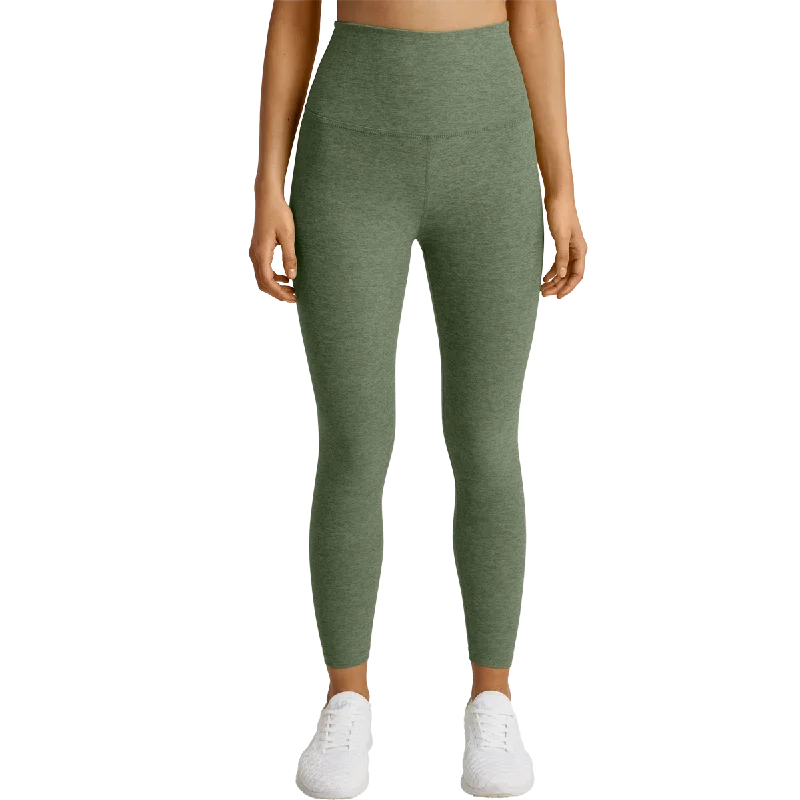 Women's Spacedye Caught in the Midi High Waisted Legging Cozy Reflective Detail Leggings