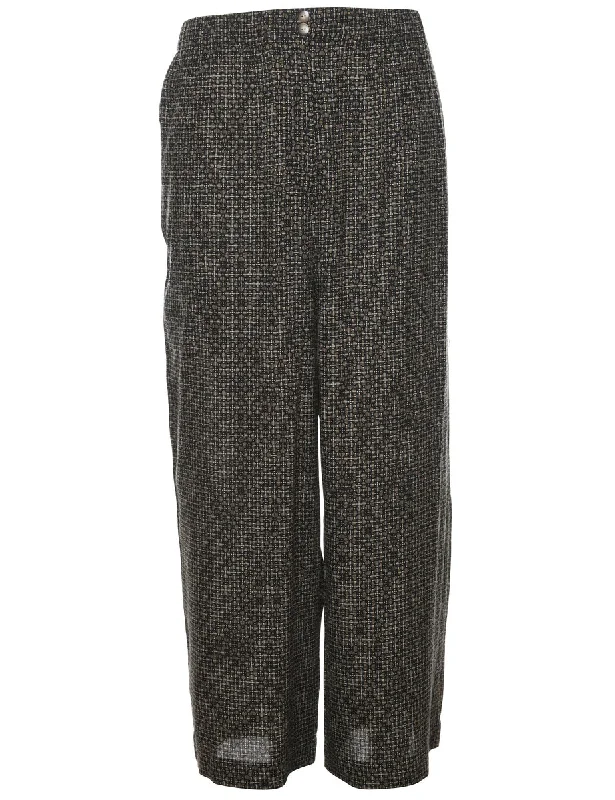 Patterned Black Trousers - W30 L26 Trousers Prom Sequined