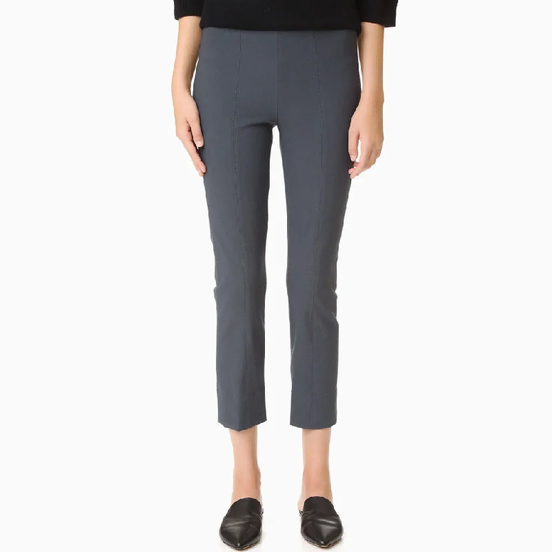 Classic Solid Mid Waist Ankle Length Slit Legging Pants - Gray Elegant Casual Fit Leggings Classic Solid Mid Waist Ankle Length Slit Legging Pants - Gray Elegant Casual Fit Leggings