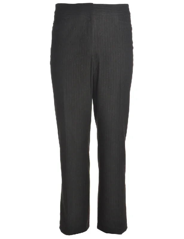 Reworked Cropped Dana Tapered Trousers - W34 Trousers Fleece Cozy