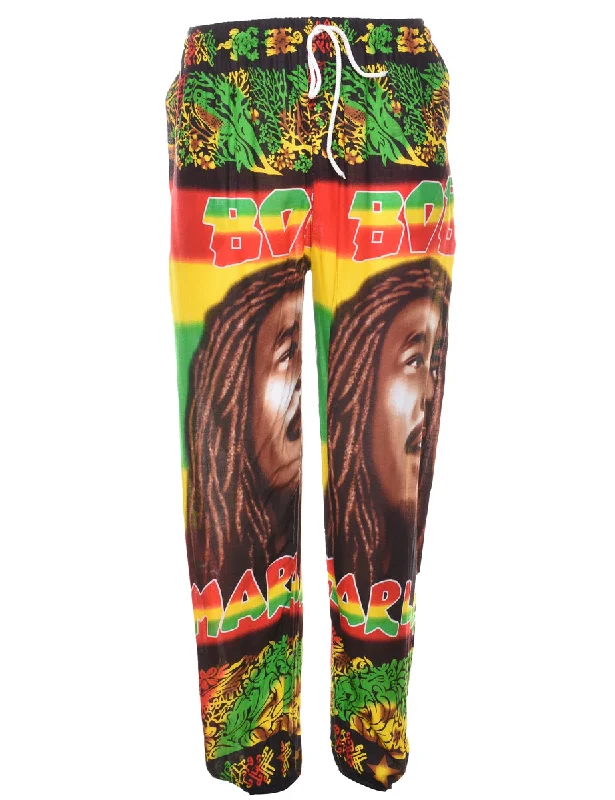 Novelty Print Trousers - W22 L29 Trousers Velvet Soft