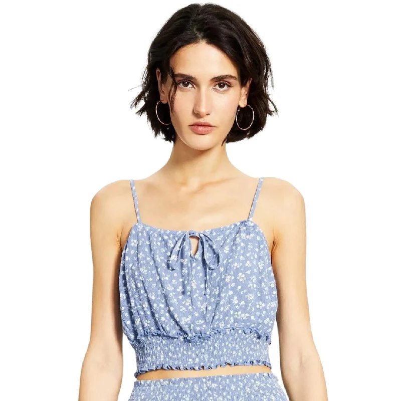 HIPPIE ROSE - Smocked Crop Top Machine Wash Dry Clean Hand Wash