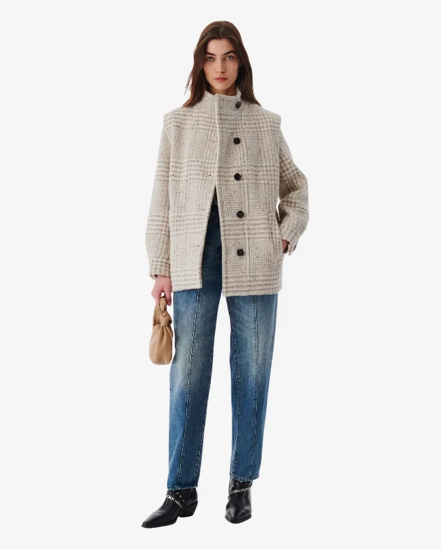 BELNI COAT / TAUPE Pockets Sleeves Lining