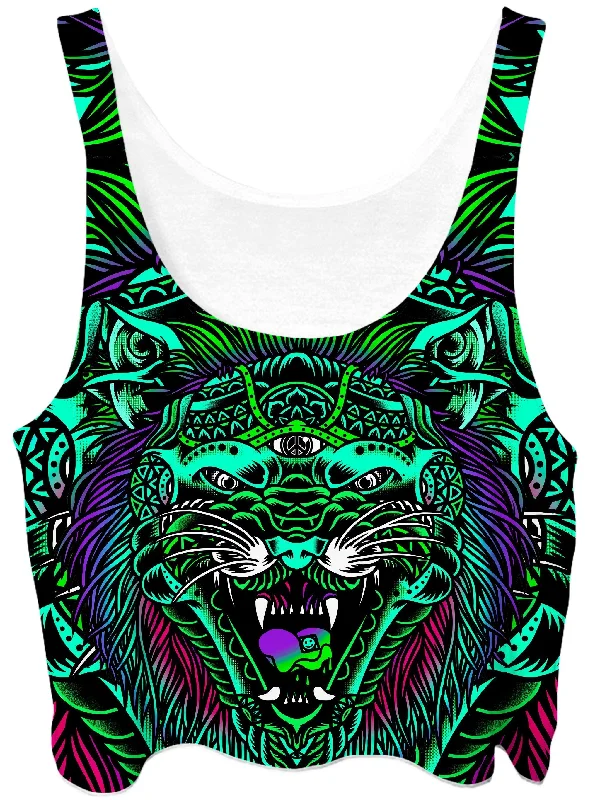 Acid Tiger Crop Top Rayon Fabric Velvet Fabric Corduroy Fabric