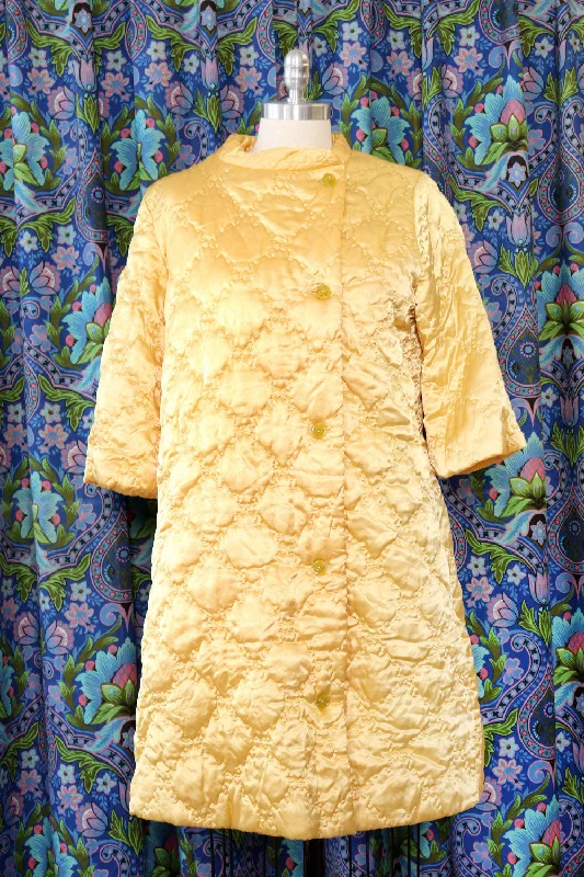 Golden Quilted Bed Coat XS/S Houndstooth Jacket Shearling Jacket Fleece Jacket
