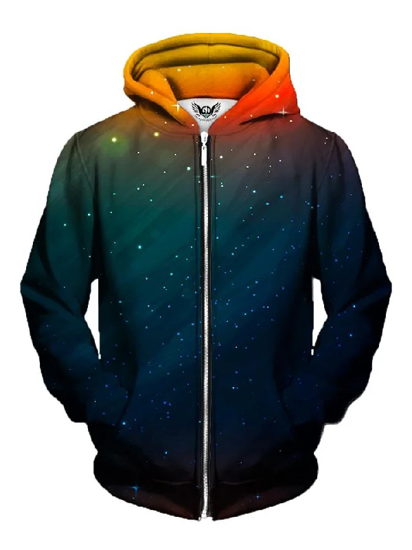 Setting Night Sunset Galaxy Zip-Up Hoodie Hoodie with Snap Buttons Easy Quick
