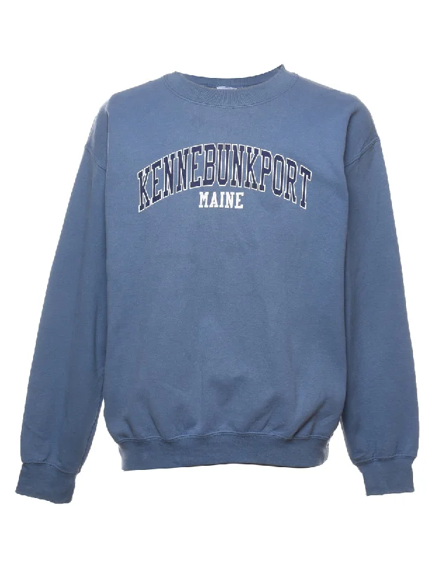 Kennebunkport Embroidered Sweatshirt - M Hoodie with Bell Sleeves Flared Feminine