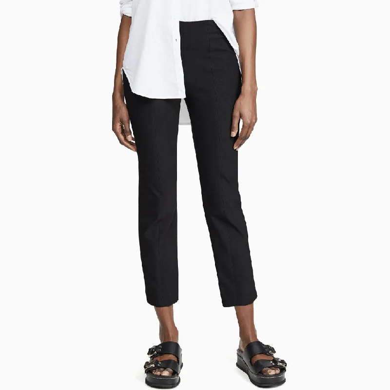 Classic Solid Mid Waist Ankle Length Slit Legging Pants - Black Trendy Flared Leggings Classic Solid Mid Waist Ankle Length Slit Legging Pants - Black Trendy Flared Leggings