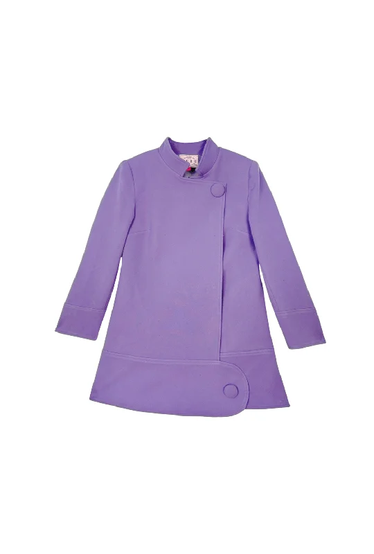 Buru x Tori Mellott MOD Girls Coat - Brushed Lilac Pleated Ruffled tiered