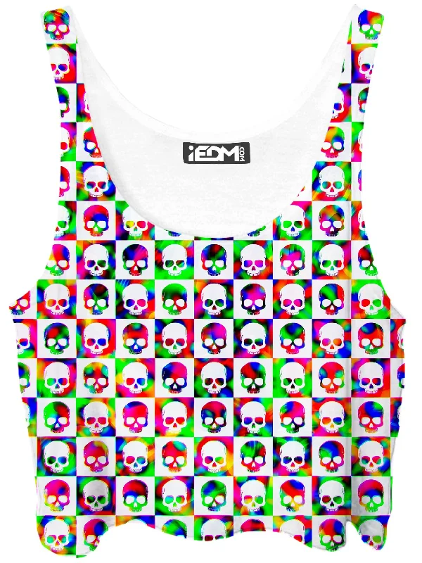 Skull Fam Green Crop Top Hooded Caped Shawl Collar