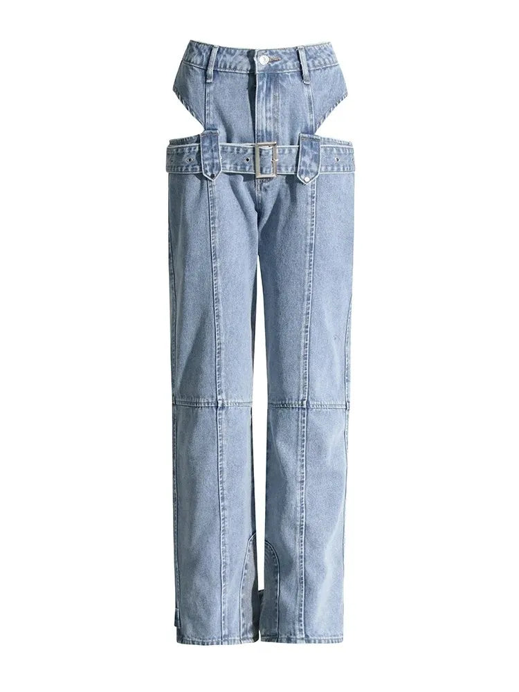 Cut Out Denim Trousers Trousers Ceremony Elegant