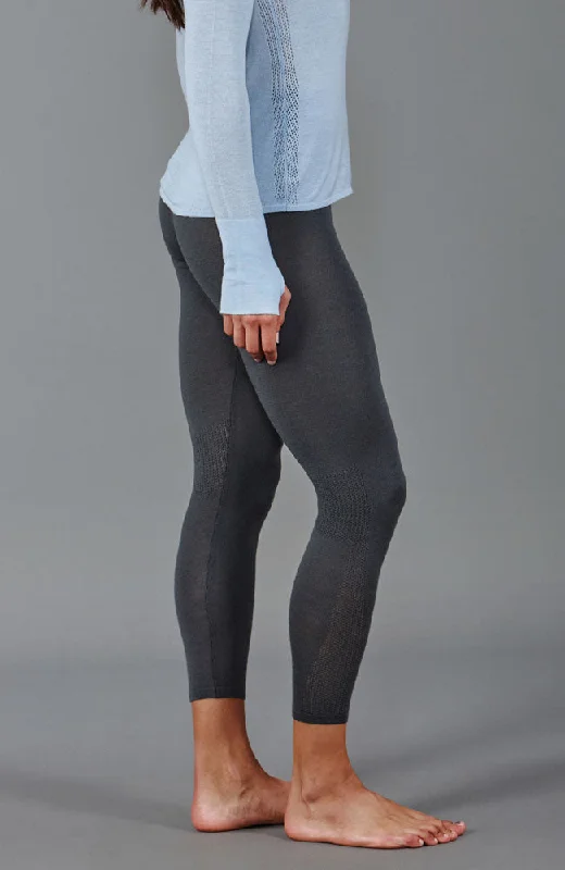 Womens Midweight Merino Activewear Thermal Leggings Trendy Faux Suede Leggings