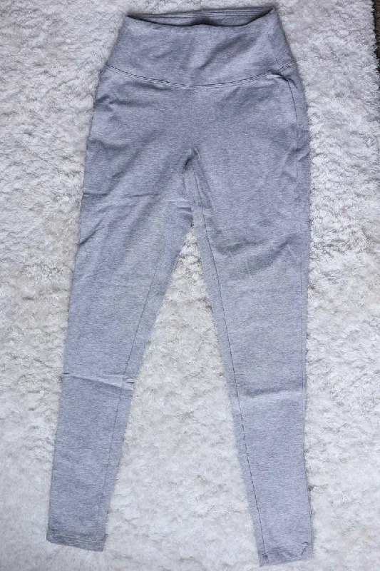 Heather Gray Wide Band Full Length Leggings, XS, S, M Stylish Compression Fit Leggings Heather Gray Wide Band Full Length Leggings, XS, S, M Stylish Compression Fit Leggings