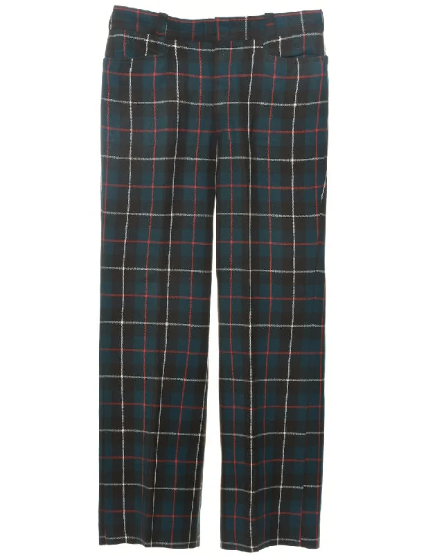 Tartan Trousers - W35 L32 Trousers Travel Practical