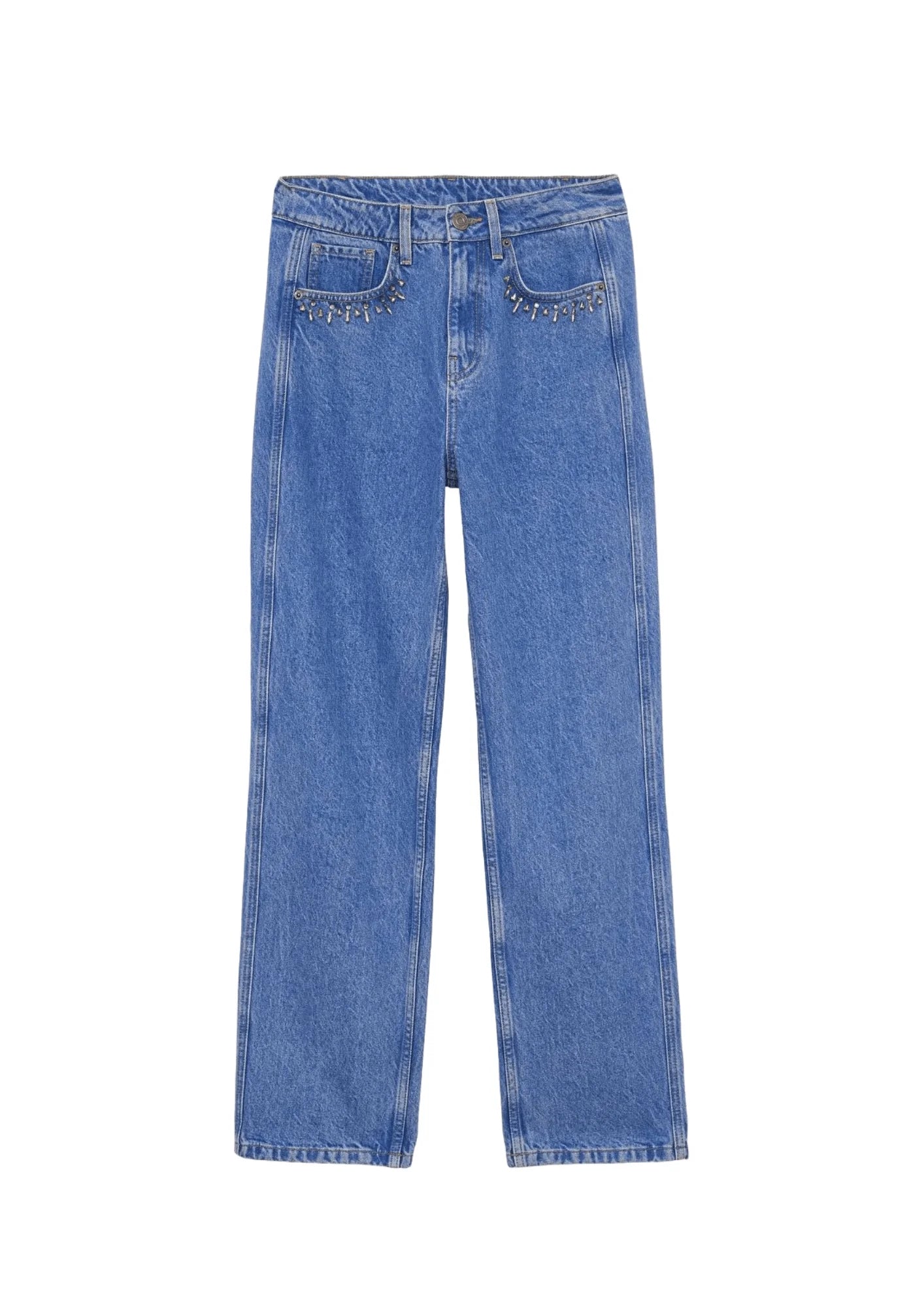 JULIO MOM FIT DENIM TROUSERS Trousers Solid Black