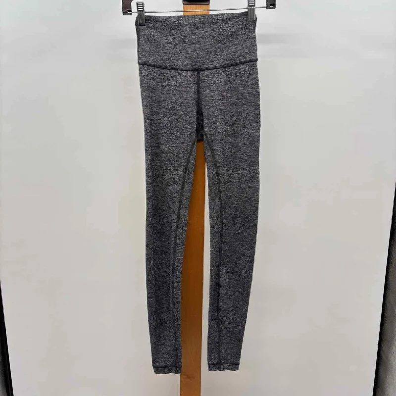 Lululemon Women's Size 2 Gray Heathered Leggings Trendy High-Compression Leggings