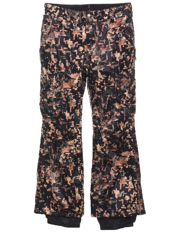 Pixel Print Burton Ski Trousers - W32 L30 Trousers Versatile Stylish