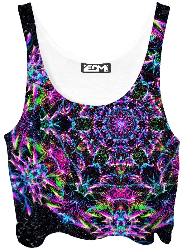 Purp Geometric Crop Top Hooded Caped Shawl Collar